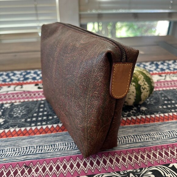 Etro Milano Paisley Cosmetic Pouch Clutch, Vintage, Coated Canvas, EUC - Picture 4 of 11